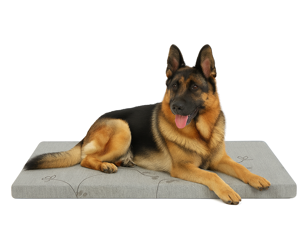 Grey - Supportive Foam Dog Bed with Washable Cover - Durable Comfort for All Breeds